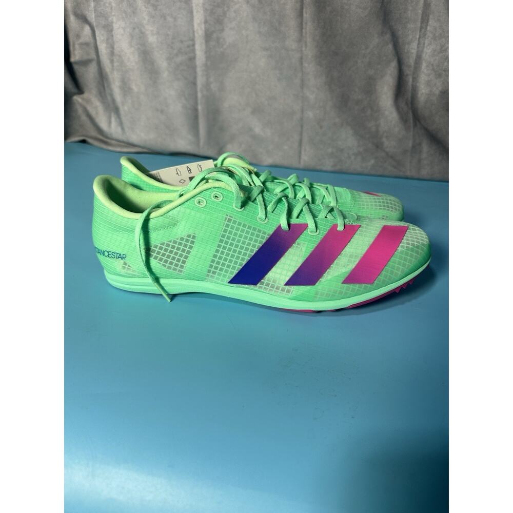 Adidas Adizero Distancestar Track Shoes Men’s Size 11 GV9078 Mint Green Pink NEW - Picture 6 of 9